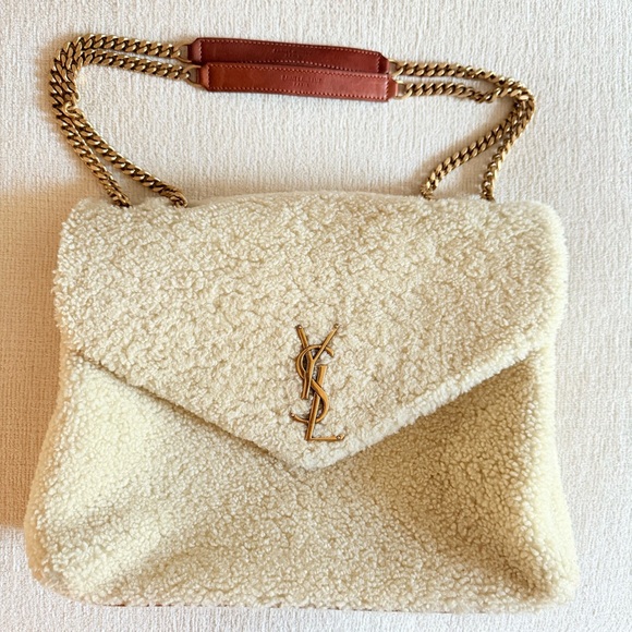 Saint Laurent Medium LouLou Shoulder Bag Shearling Leather - Picture 1 of 13